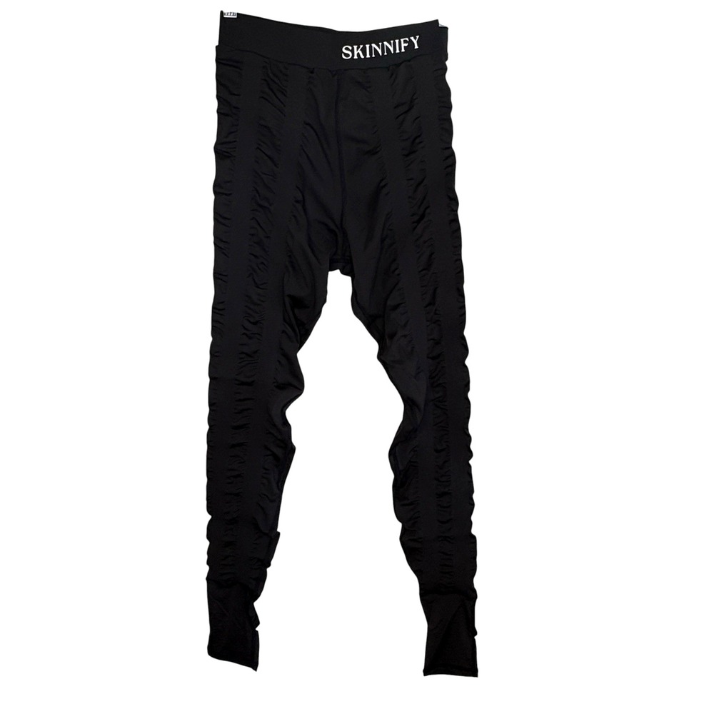 Skinnify Resistance 8 Band Footed Leggings M Compression Active Workout Black